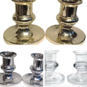 Plastic Acrylic Candle Holders for Taper Candles 12 Count